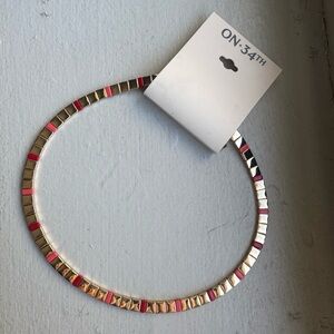 Red and Gold Women's Tile Choker Necklace